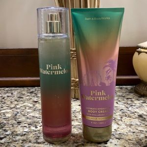 Bath and Body Works Pink Watermelon Mist and Body Cream Set